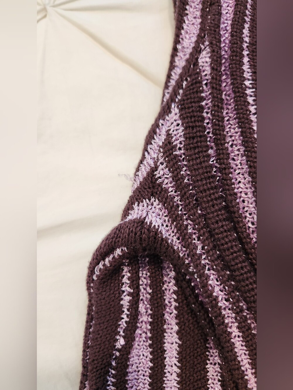 Free People Beach Bash Sweater Plum Chocolate Sequined Striped Size XL - Picture 13 of 15